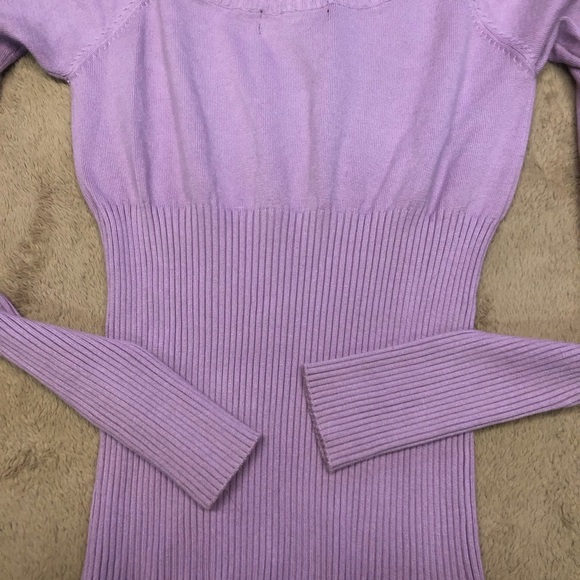 Say What? Women’s Long-Sleeve Off -Shoulder Sweater. Size Large Lavender Lilac - Picture 6 of 7